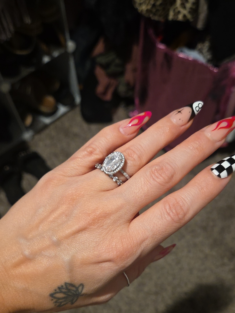 Sterling Silver Oval Halo Engagement Ring